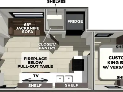 The 2026 Wildwood 260ICE is a family-friendly travel trailer built around a spacious bunkhouse layou...