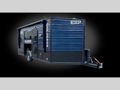 Glacier Ice House 17EXP highlights: Two Jack Knife Sofa Full Bath Two Bunk Beds Six Ice Holes Power...