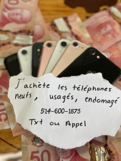 Jachete TOUT les IPHONE et GALAXY COMPTANT!, View more