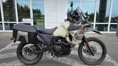 This Adventure Edition KLR650 is fully equipped with hard luggage, crash bars, and more to take you...