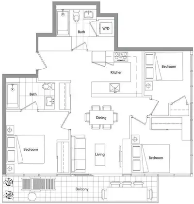 Spacious 3-bedroom, 2-bathroom suite in Concord Canada House, located in the heart of downtown Toron...