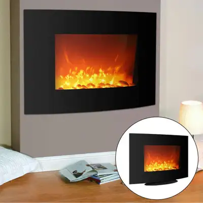 NEW 1500W 35 INCH CURVED FIREPLACE LED HEATER & REMOTE EF11A, View more