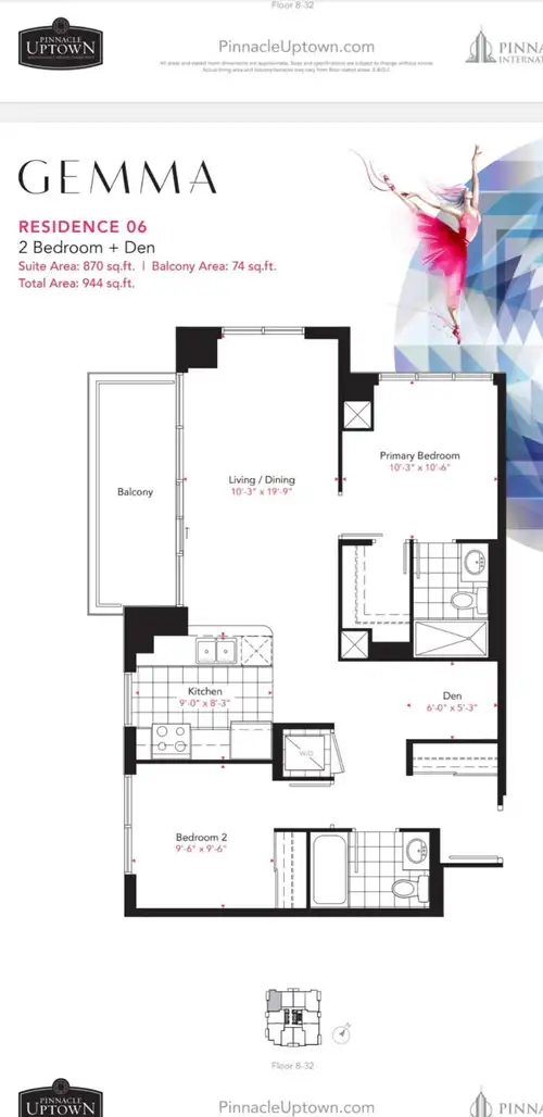 **ASSIGNMENT SALE** Live in luxury at Gemma Condo, a premium 2 Bedroom, 2 Bathroom , Den suite on th...
