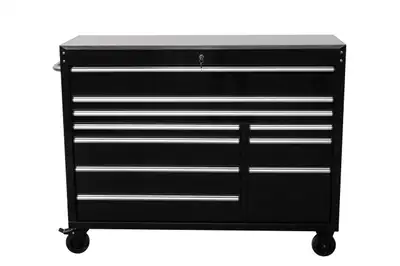 NEW 55 IN SIEBEL 10 DRAWER TOOL BENCH STAINLESS STEEL TOP SALE $859.95 5510DB BLACK DIMENSIONS: 55"...