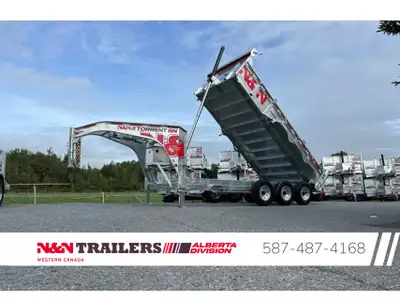Gooseneck dump tri axle 7 X 16 Galvanized dump trailer NN Galvanised Monoblock gooseneck less flex a...