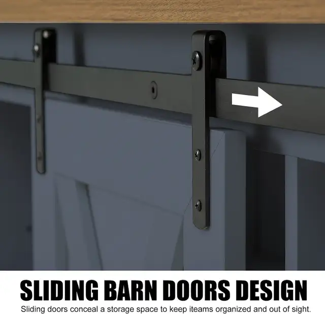 NEW 65 RUSTIC SLIDING BARN DOOR TV STAND & STORAGE CABINET in TV Tables & Entertainment Units in Prince Albert - Image 7