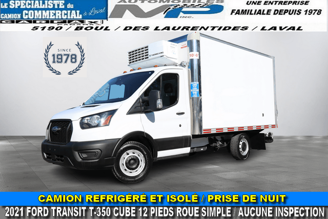 2021 FORD TRANSIT T-350 12-FOOT CUBE SINGLE AXLE REFRIGERATED TRUCK