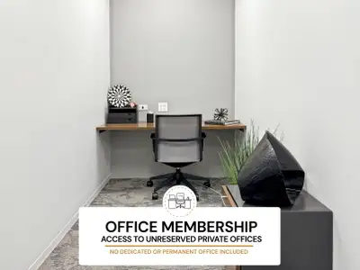 This offer includes access to an unreserved private office. Work from a private, enclosed office whe...