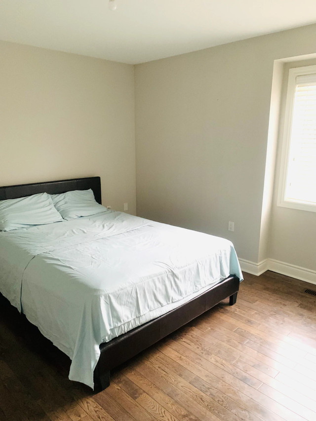 $230 Modern Black PVC Leather Queen Bed – Hardly Used in Beds & Mattresses in City of Toronto - Image 4