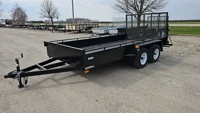 Width: 6' 6in. Length: 14' Height: 15in. Sides GVWR: 3150KG/6945LBS Axle Type: Tandem Frame: Steel T...