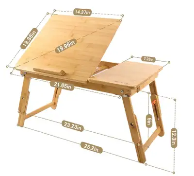 Laptop/Breakfast Foldable/Adjustable Wooden Table - $35.00, View more