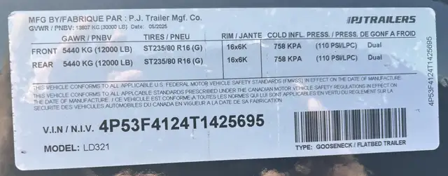 2026 PJ Trailers 32' Gooseneck Low-Pro Flatdeck with Duals 30K  in Cargo & Utility Trailers in Saskatoon - Image 26