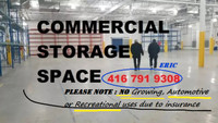 SHARED SPACE / DOCKS / WASHROOM included WAREHOUSE space 4 RENT