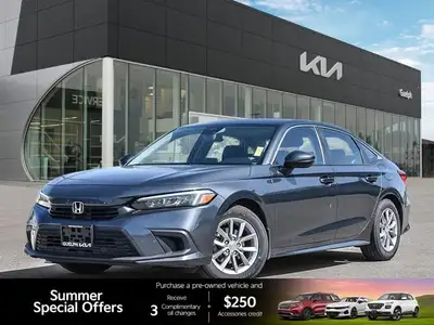 The 2022 Honda Civic Sedan EX, a striking grey 4-door car with a comfortable black interior, redefin...