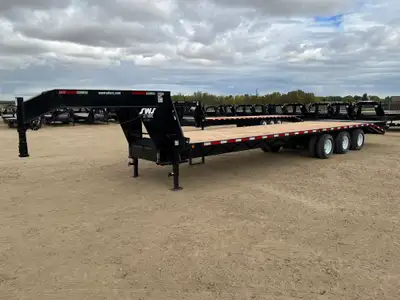 NEW 2025 SWS 8.5 x 34' Gooseneck Trailer Tri Dual Axle 3 x 10,000 lb Axles w/ Electric Brakes on all...