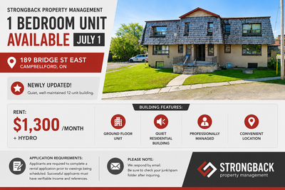Now Available July 1 Newly Updated 1-Bedroom Apartment Enjoy comfortable living in this quiet, well-...