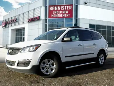 The 2016 Chevrolet Traverse LS in a classic white finish with AWD is engineered for versatility and...
