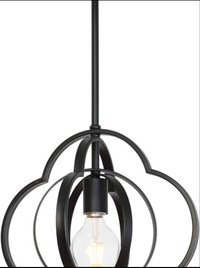 VINLUZ Modern Pendant 1-Light Sphere Black Dining Room Lighting