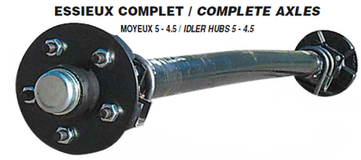 TRAILER=AXLE- STRAIT& 4" DROP-tire&rim, View more