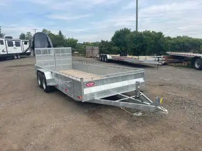 CANADIAN CRAFTSMAN GALVANIZED MENNONITE MADE 80in. x 18' HOT DIPPED GALVANIZED LANDSCAPE/UTILITY TRA...