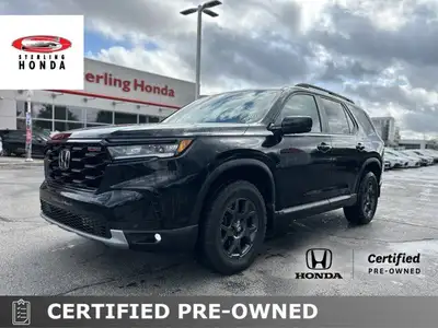 This 2025 Honda Pilot TrailSport in stunning Crystal Black Pearl beckons the adventurous spirit, rea...