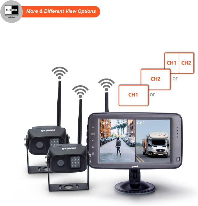 Wireless Backup Camera with 5 inch Split Screen, Ip69k in Other in Gatineau - Image 2