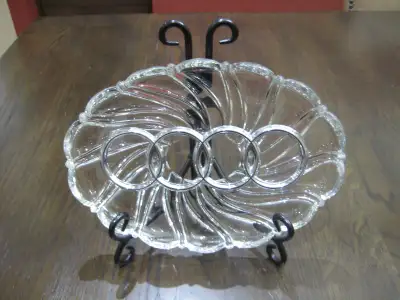 Brand New "AUDI" Crystal Glass Plate with stand for sale, 24cm X 17cm, ONLY $40!