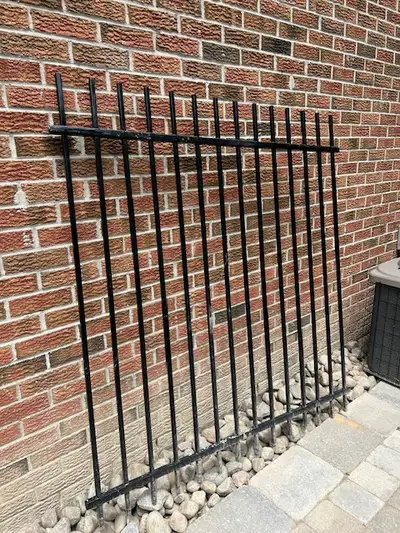 New Wrought Iron Gate ready to install black in colour measures: 55 inches wide by 60 inches in heig...