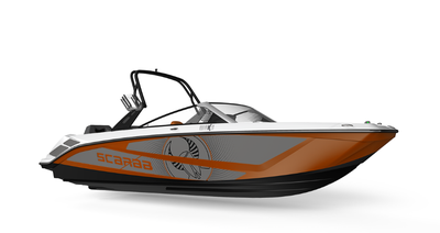 2026 Scarab 235 LX Wake Twin Rotax 1630 ACE - 300 Black / Afterburner Orange Cool Touch Charcoal Int...