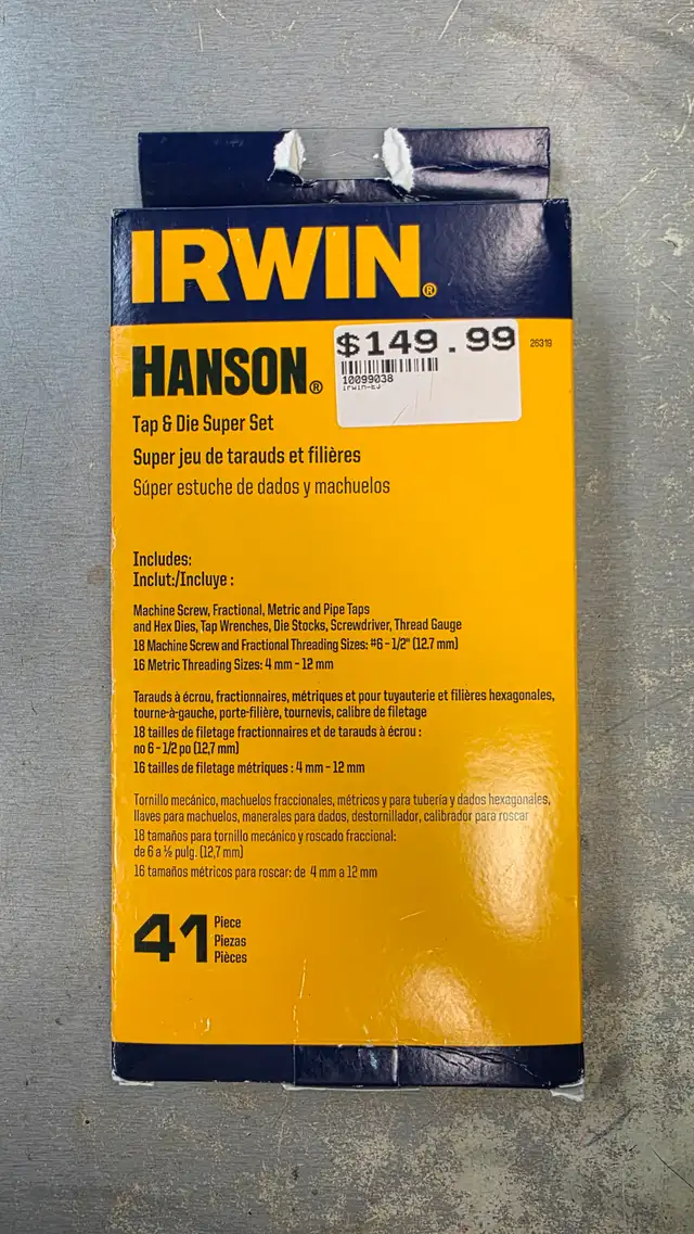 IRWIN Metric Tap & Hex Die Set 26319 - BRAND NEW in Other in Oakville / Halton Region - Image 2