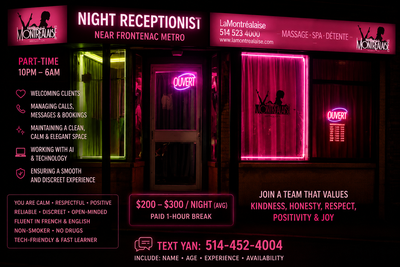   Night Receptionist Wanted  Frontenac Metro, View more