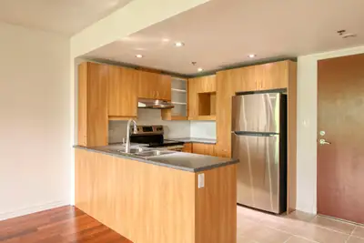 Akelius one bedroom apartment for rent. Located near Atwater in the Little Burgundy neighborhood, Mo...