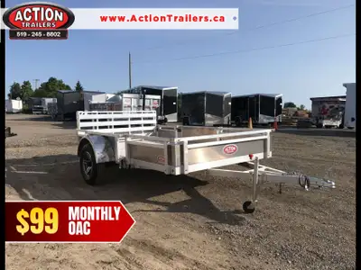 HOMEOWNERS SPACE-SAVER SERIES 6 X 10 ALUMINUM UTILITY TRAILER WITH SOLID ALUMINUM SIDES AND REMOVABL...