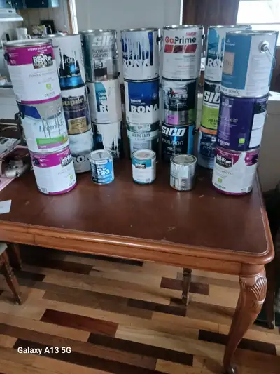 Paint, mostly light colored, some $5, some $10, some $12:50, some $15, some $20. Located south end R...