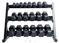 NEW 5-50 LB RUBBER HEX DUMBBELL WEIGHT SET & STAND 7225021 Prince Albert Saskatchewan Preview