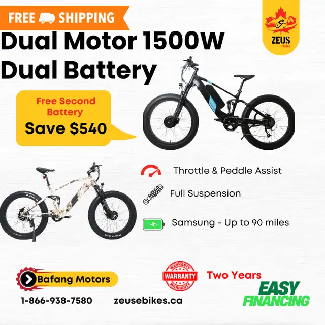 New 1500W Dual Motor Ebike - Dual Battery Mountain ebike in eBike in Medicine Hat - Image 2