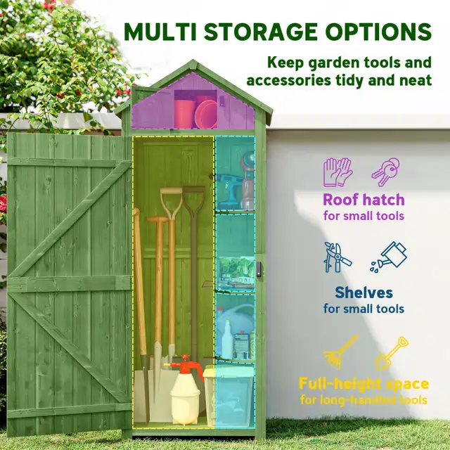 30" x 21" x 71" Garden Storage Shed, Outdoor Tool Utility Storag in Patio & Garden Furniture in City of Toronto - Image 4