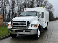 2013 Ford F-650 Superduty Supercab Chipper Dump Truck 5403hrs PTO Hydraulic Brakes Pintle Trailer Hi... (image 3)