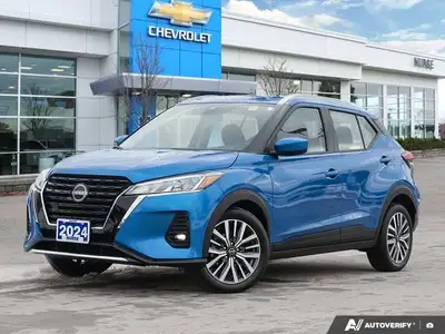 Command attention in this former daily rental vibrant Electric Blue Metallic 2024 Nissan Kicks SV, e...