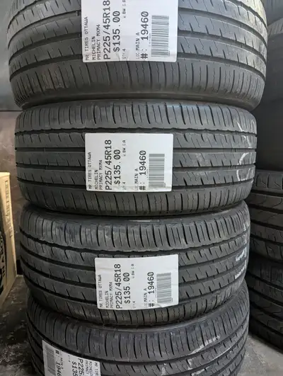 SET OF 4X P225/45R18 225/45/18 MICHELIN PRIMACY MXM4 ( ALL SEASON ) TAG # 19460 Used tires in excell...