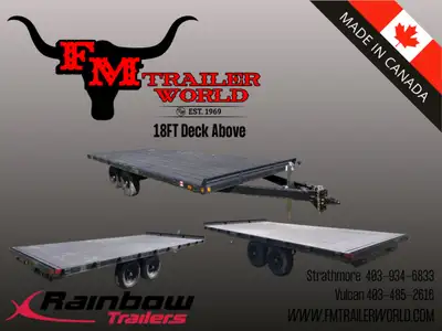 18' Rainbow Medium Duty Deck Above Trailer 2 5200# axles 8'6in. overall width electric brakes Cash P...