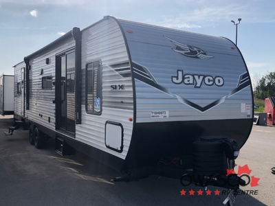 Jayco Jay Flight SLX travel trailer 380DQS highlights: Two Private Bedrooms Dual Entry Doors Walk-Th...