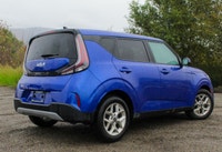 The 2023 Kia Soul EX in a vibrant blue finish showcases the perfect blend of style and functionality... (image 2)