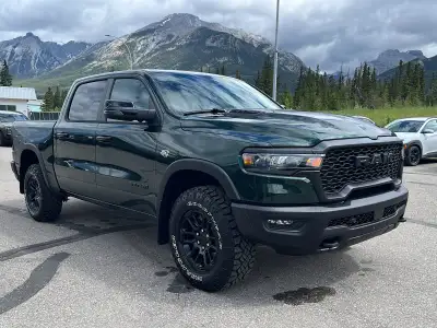 Adventure is calling, and this 2026 Ram 1500 Rebel in Serrano Green Metallic looks ready to answer i...