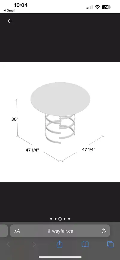 Selling a stylish round glass top dining table with a unique circular base! It comes with four match...