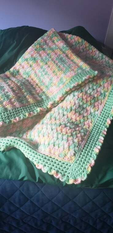 Baby Blanket NEW Home made Crocheted 58"X36" smoke free. in Other in Pembroke