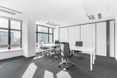Productive workspace for three that comes with everything taken care of. Make a home for your busine...