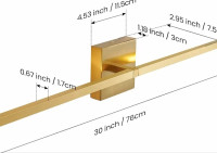 CCYCOL Gold Bathroom Vanity Light Fixtures - 30 inch Rotatable M