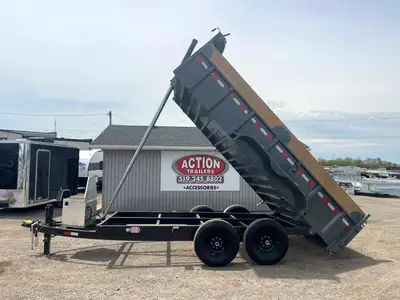 CANADIAN MENNONITE MADE 7' X 14' DUMP TRAILER WITH 7 TON GVWR, WOOD EXTENSIONS AND TARP KIT! Handcra...
