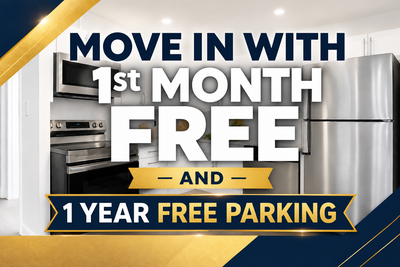 Current Promotions MOVE IN NOW AND RECEIVE 1st MONTH FREE and FREE PARKING! The rent mentioned in ad...